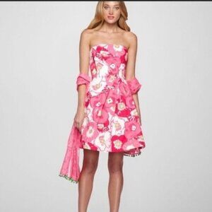 Lilly Pulitzer hotty pink cherry bloom Dress Size 6